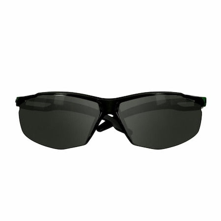 SecureFit(TM) 500, Safety Glasses, Anti-Fog, Gray Lens, Black/Green Frame, Frameless