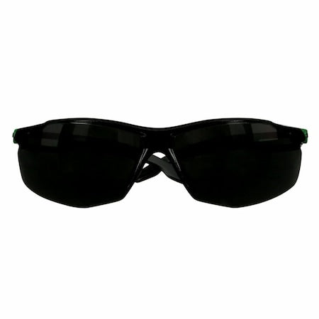 SecureFit(TM) 500, Safety Glasses, Anti-Fog, Gray Lens, Black/Green Frame, Frameless