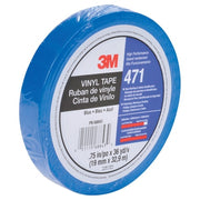 Vinyl Tape 471, Blue, 1/2"x36 y,PK72