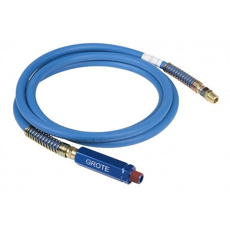 Rubber Air Hose 12 ft.,Blue Anodized Gri