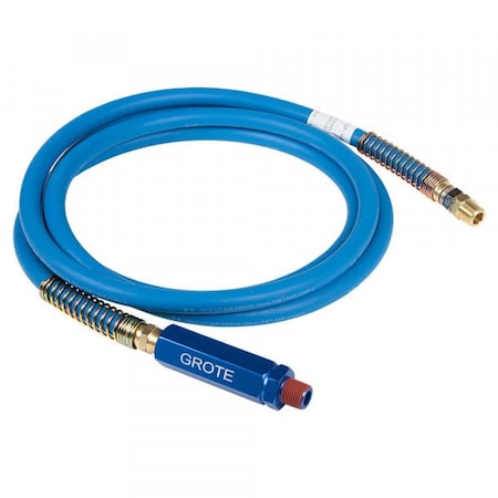 Rubber Air Hose 15 ft.,Blue,Blue Anodize