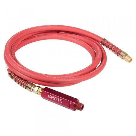 Rubber Air Hose 15 ft.,Red,Red Anodized