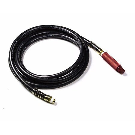 Rubber Air Hose 20 ft.,Black,Red Anodize
