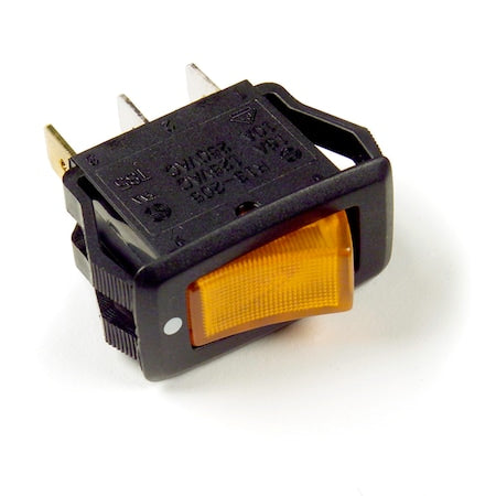Rocker Switch,On/Off,Amber,20A
