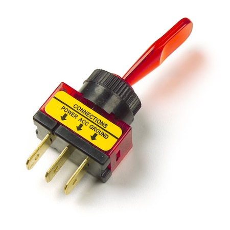 Toggle Switch, On/Off, Glow, Red, 20A