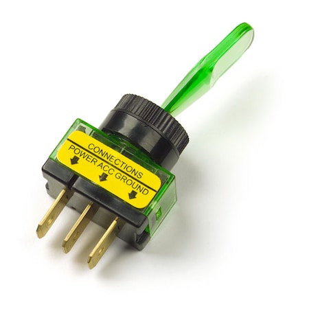 Toggle Switch, On/Off, Glow, Green, 20A
