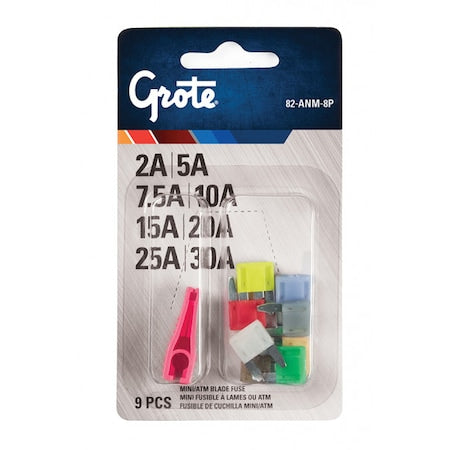 Mini Fuse Assortment and Puller,PK9