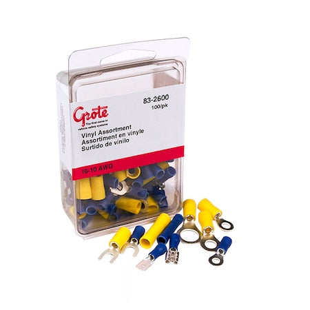 Assorted Terminals,22-10 Ga,PK100