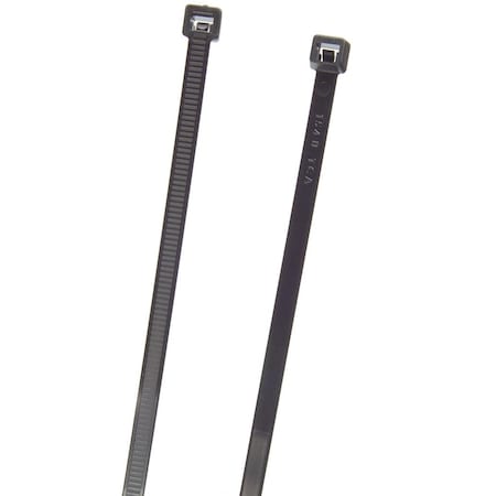 Cable Tie, 48 in L, 15 in Max Bundle Dia., Black, PA 6.6, 175 lb Strength, 50 PK