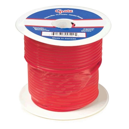 Primary Wire, GPT, 8 AWG, Copper, Red, PVC Jacket, Stranded