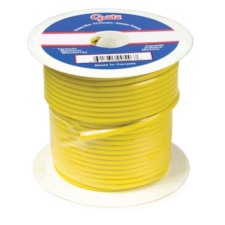 Primary Wire, GPT, 10 AWG, Copper, Yellow, PVC Jacket, Stranded