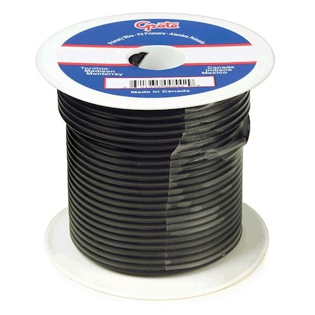 Primary Wire, GPT, 16 AWG, Copper, Black, PVC Jacket, Stranded