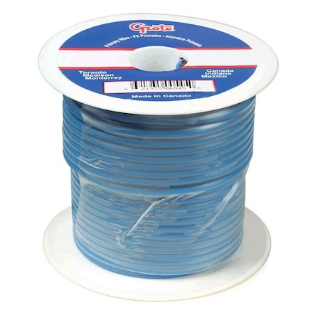 Primary Wire, GPT, 18 AWG, Copper, Blue, PVC Jacket, Stranded