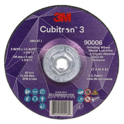 Depressed Center Grinding Wheel, Type 27, 6 in Dia, 0.25 in Thick, 5/8"-11 Arbor Hole Size, Ceramic