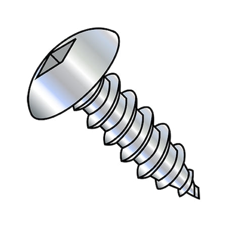 Sheet Metal Screw, #6-20 x 1/4 in, Zinc Plated Steel Round Head Square Drive, 5000 PK