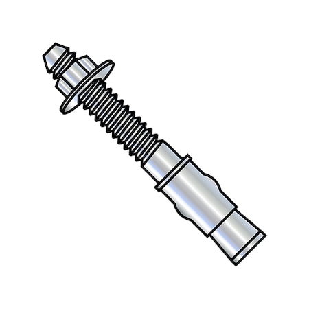 Wedge Anchor, 1/4" Dia., 3-1/4" L, Steel Zinc Plated, 100 PK