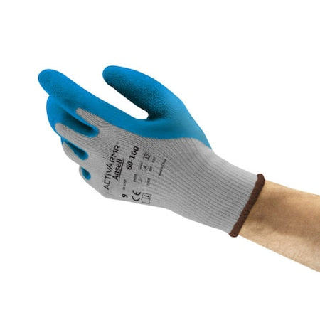 ActivArmr Coated Gloves, A2 Cut Level, 10 ga, Palm Latex Coating, Seamless Knit, L, 1 Pair