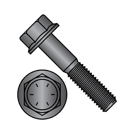 Grade 8, 1/4"-20 Flange Bolt, Black Phosphate Steel, 3/8 in L, 2000 PK