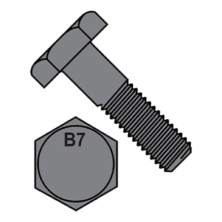 Grade B7, 5/8"-11 Hex Head Cap Screw, Plain Steel, 2 in L, 175 PK