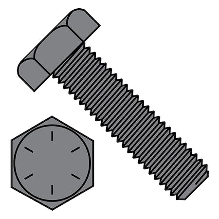 Grade 8, 5/8"-11 Hex Head Tap Bolt, Plain Steel, 5-1/2 in L, 70 PK