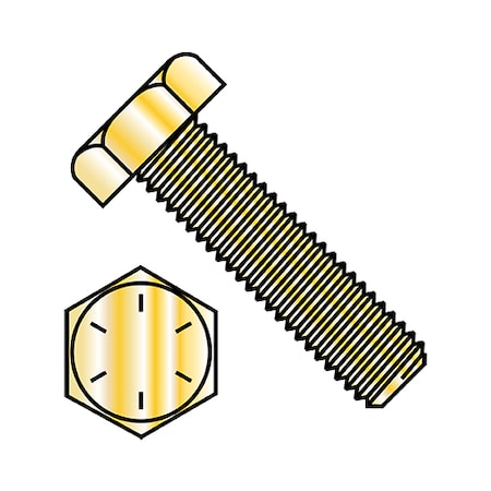 Grade 8, 3/4"-16 Hex Head Tap Bolt, Zinc Yellow Steel, 6 in L, 10 PK