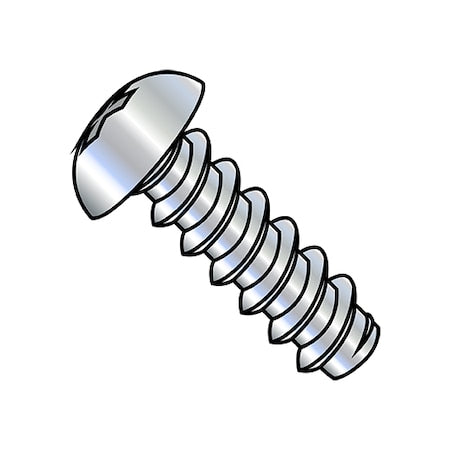 Sheet Metal Screw, #10-16 x 3/8 in, Zinc Plated Steel Round Head Phillips Drive, 8000 PK