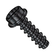 Sheet Metal Screw, #6-20 x 3/8 in, Black Oxide Steel Flange Hex Head Slotted Drive, 10000 PK