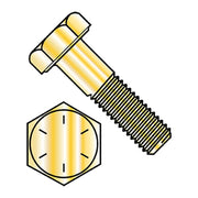 Grade 8, 1"-14 Hex Head Cap Screw, Zinc Yellow Steel, 7-1/2 in L, 20 PK