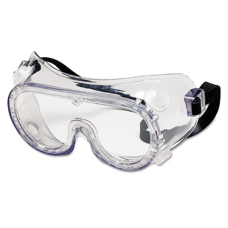Safety Goggles, Clear Lens, Uncoated, Indirect Vented, Rubber Strap, 22 Series
