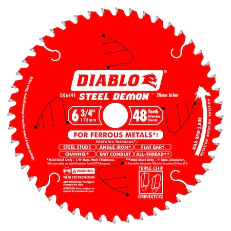 CircularSawBlade,Carbide,Dia:6.75