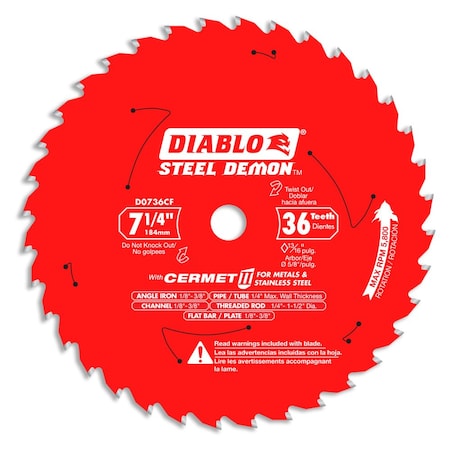 CircularSawBlade,Cermet,Dia:7.25