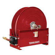 Hose Reel, 1 in Hose Diameter, 50 ft Length, 250 psi Max. Pressure, Steel, Red