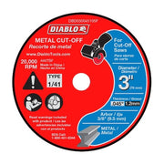 Abrasive Cut-Off Wheel, Type 1, 3 in Dia, 0.045 in Thick, Aluminum Oxide