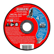 Abrasive Cut-Off Wheel, Type 1, 4-1/2 in Dia, 0.04 in Thick, Aluminum Oxide
