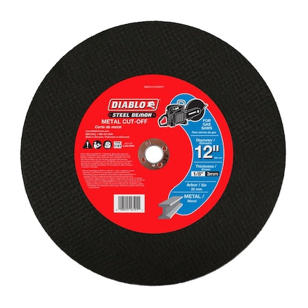 Abrasive Cut-Off Wheel, Type 1, 12 in Dia, 1/8 in Thick, Ceramic