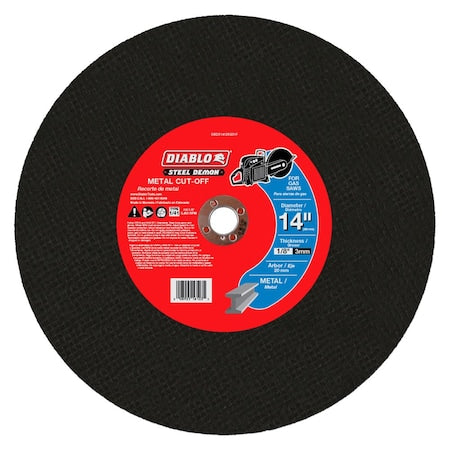 Abrasive Cut-Off Wheel, Type 1, 14 in Dia, 1/8 in Thick, Ceramic