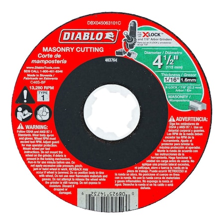 Type 1 Masonry Cutting for X-Lock and Al