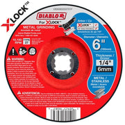 Type 27 Metal Grinding Disc for X-Lock a, Type 27, 6 in Dia, 1/4" Thick, Aluminum Oxide