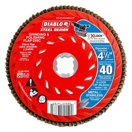 Flap Discs f/Metal,40G,4-1/2 in dia,PK3