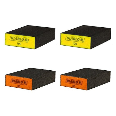 Large Sponge Grit Med/Fn,PK4