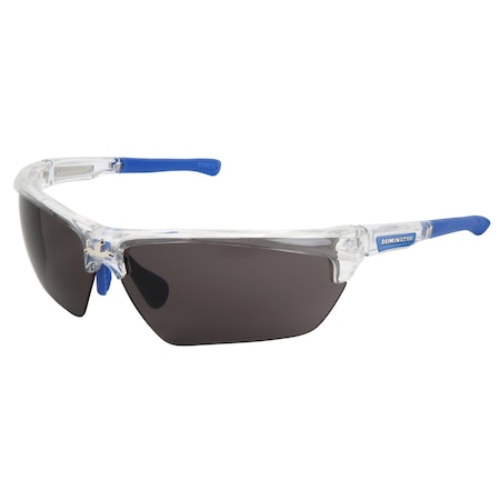 Dominator (DM3), Safety Glasses, MAX6 Anti-Fog, Polycarbonate Lens, Clear Frame, Half Frame