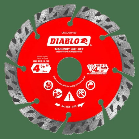 DiamondSawBlade,Diam:4.5",Arbor:7/8
