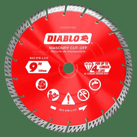 DiamondSawBlade,Diam:9",Arbor:5/8",7/8