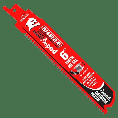 6 in L x 8 TPI Reciprocating Saw Blade, 1 PK