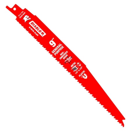 9 in L x Reciprocating Saw Blade, 15 PK