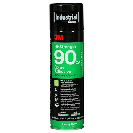 Spray Adhesive, Hi-Strength 90CA Series, Orange, 19 oz, Aerosol Can
