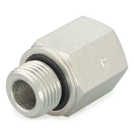 Straight Adapter,Steel,1/4",BSPP x NPTF