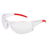 Hulk HK1, Safety Glasses, Anti-Scratch, Clear Lens, Clear/Red Frame, Frameless