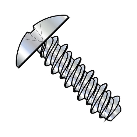 Sheet Metal Screw, #10 x 1/2 in, Zinc Plated Steel Truss Head Phillips Drive, 8000 PK