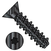 Sheet Metal Screw, #6-19 x 3/4 in, Black Oxide Steel Flat Head Torx Drive, 10000 PK
